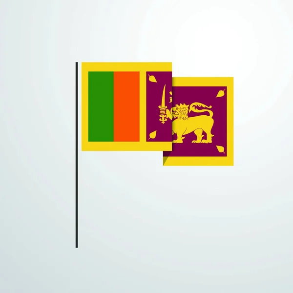 Sri Lanka Macha Flagą Projekt Wektor — Wektor stockowy