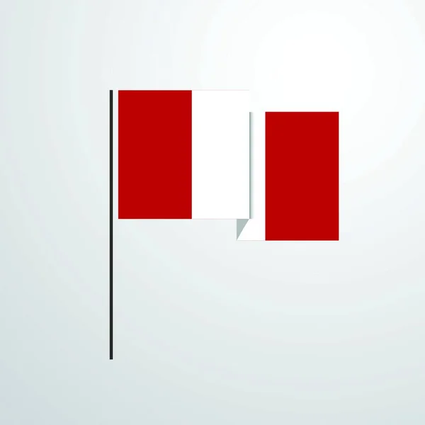 秘鲁挥舞国旗设计向量 — 图库矢量图片