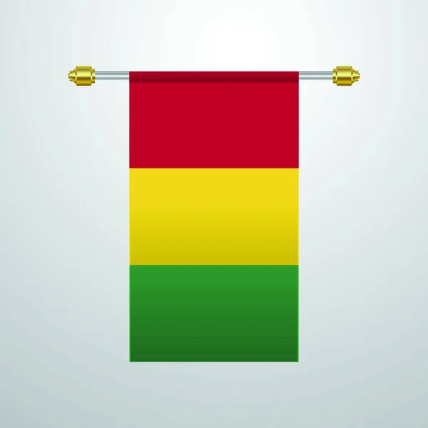 Guiné Pendurada Bandeira Ilustração Vetorial — Vetor de Stock