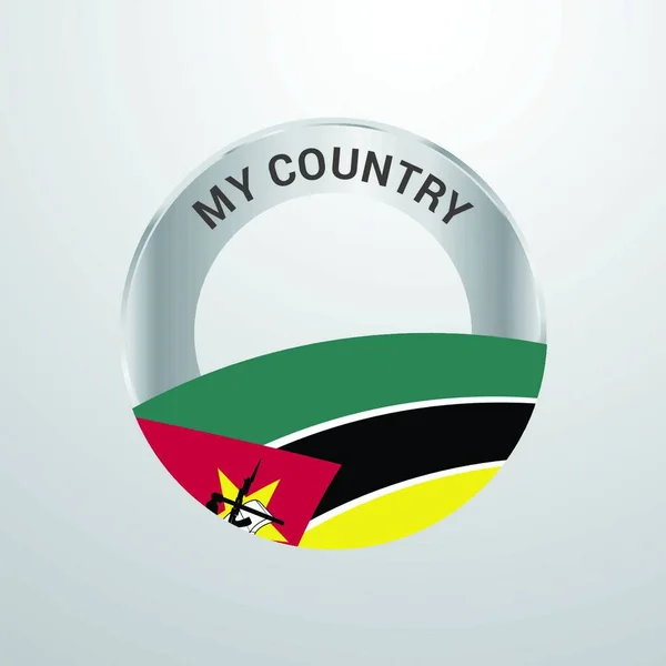 Mozambique Mon Insigne Drapeau Pays — Image vectorielle