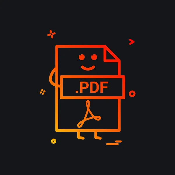 Ordenador Pdf Formato Archivo Icon Vector Design — Archivo Imágenes Vectoriales
