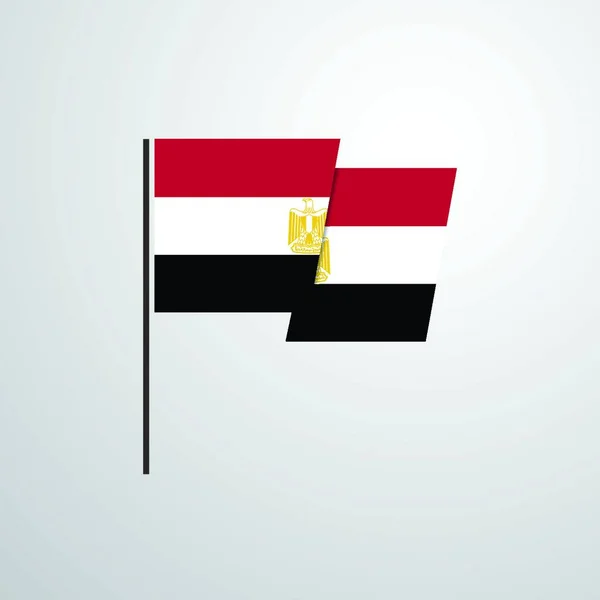 Bayrak Tasarlamak Vektör Sallayarak Mısır — Stok Vektör
