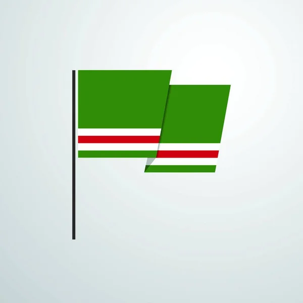 Tsjetsjeense Republiek Van Lchkeria Zwaaien Vlag Ontwerp Vector — Stockvector