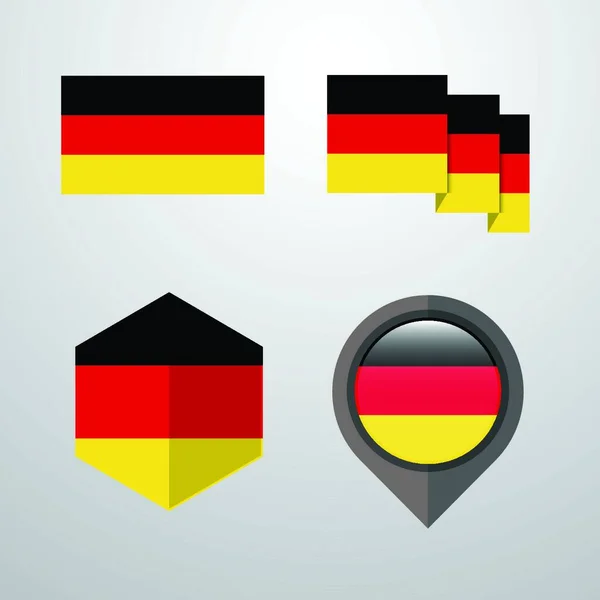 Alemania Bandera Diseño Conjunto Vector — Vector de stock