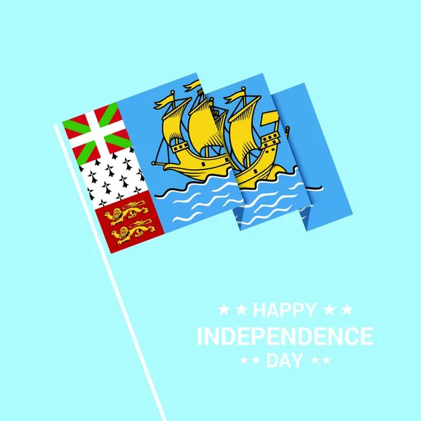 Saint Pierre Miquelon Onafhankelijkheidsdag Typografisch Ontwerp Met Vector Van Vlag — Stockvector