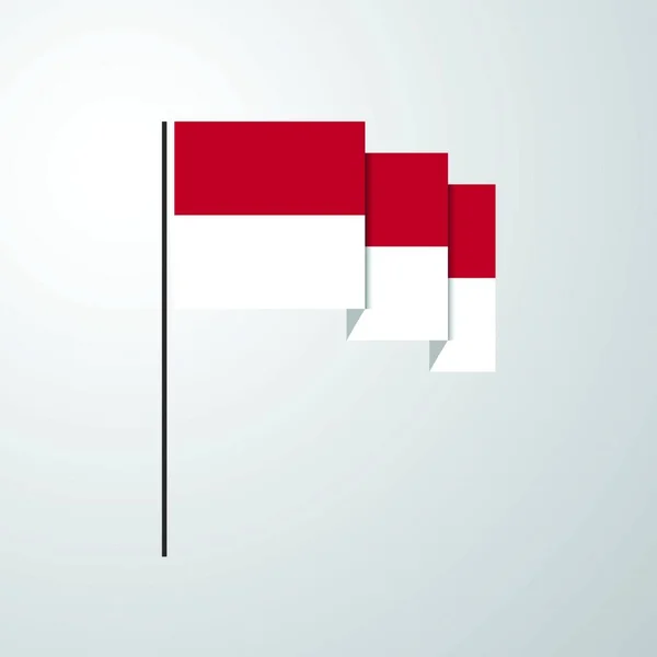 Indonesia Waving Flag Creative Background — Stock Vector