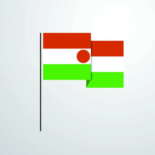 Вектор Размахивания Флагом Нигера — стоковый вектор