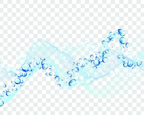 具有空气气泡和透明度的水矢量背景 — 图库矢量图片