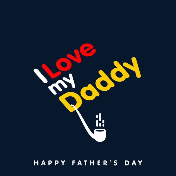 Happy Father Day Kaart Met Typografie Vector — Stockvector
