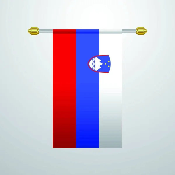 Slovenia Hang Flag Vector Illustration — стоковий вектор