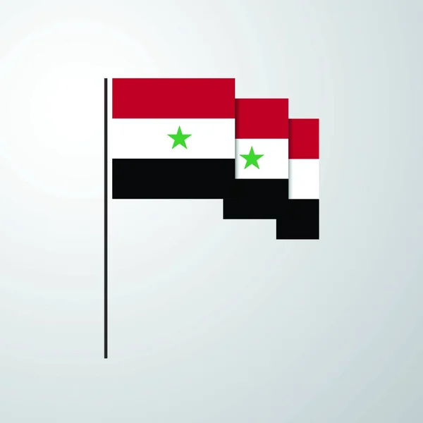 Siria Ondeando Bandera Fondo Creativo — Archivo Imágenes Vectoriales