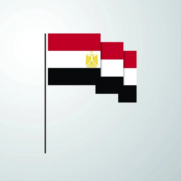 Egypte Agitant Drapeau Fond Créatif — Image vectorielle