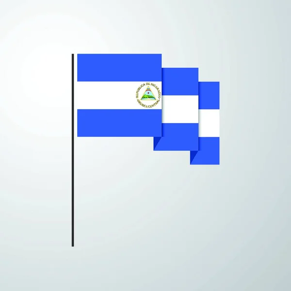 Nicarágua Acenando Bandeira Fundo Criativo —  Vetores de Stock