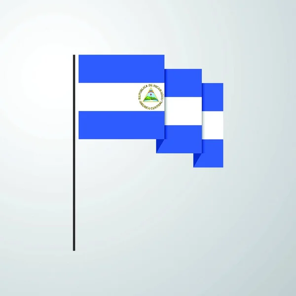 Nicaragua Waving Flag Creative Background — Stock Vector