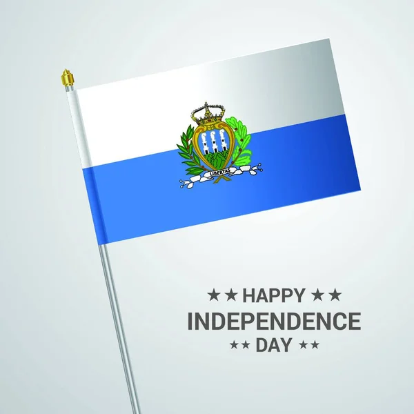San Marino Giorno Dell Indipendenza Disegno Tipografico Con Vettore Bandiera — Vettoriale Stock