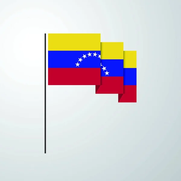 Venezuela Acenando Bandeira Fundo Criativo — Vetor de Stock