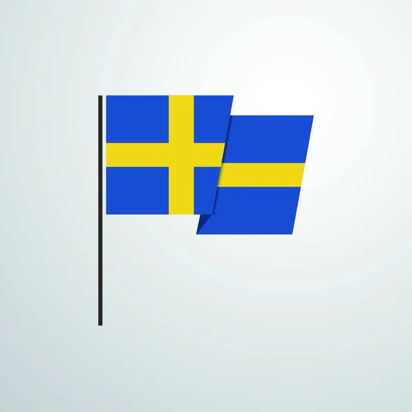 Suécia Acenando Com Bandeira Vetor Design —  Vetores de Stock