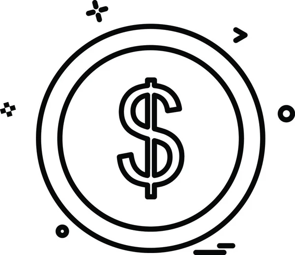 Dólar Icono Diseño Vector — Vector de stock