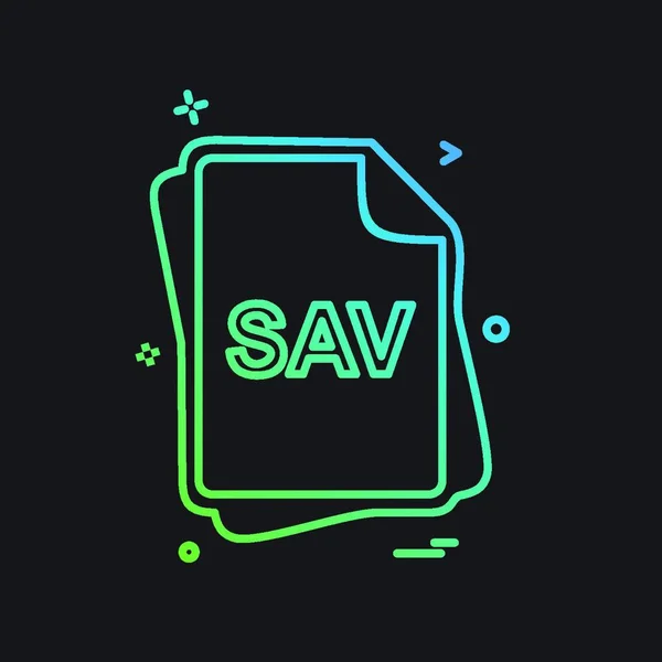 Tipo Archivo Sav Icon Design Vector — Vector de stock