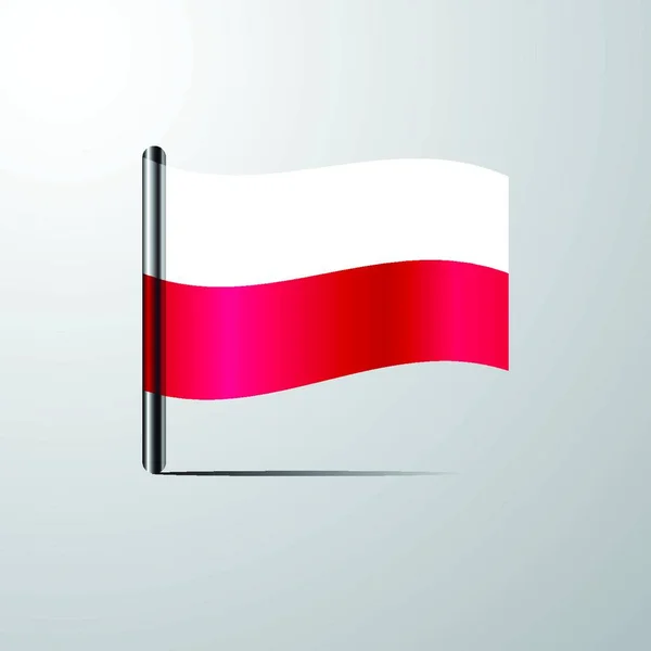 폴란드 흔드는 빛나는 디자인 — 스톡 벡터