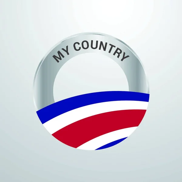 Costa Rica Distintivo Bandera País — Vector de stock