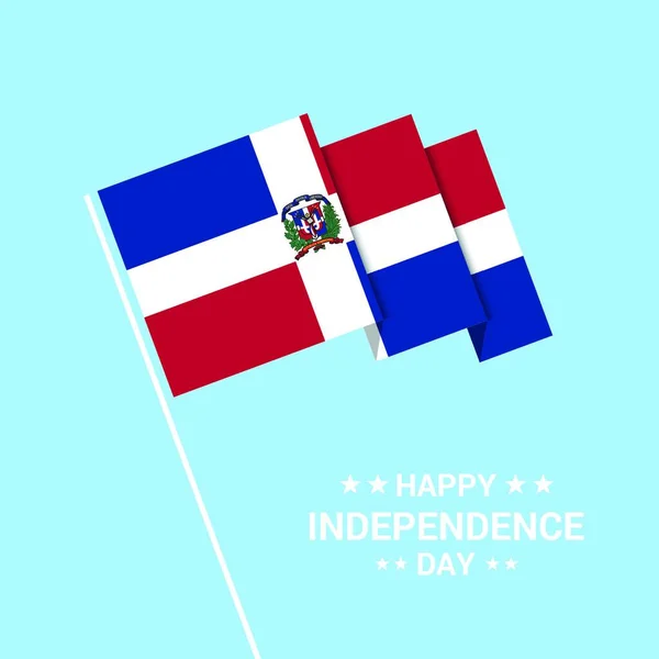 Dominicaanse Republiek Independence Day Typografisch Ontwerp Met Vlag Vector — Stockvector