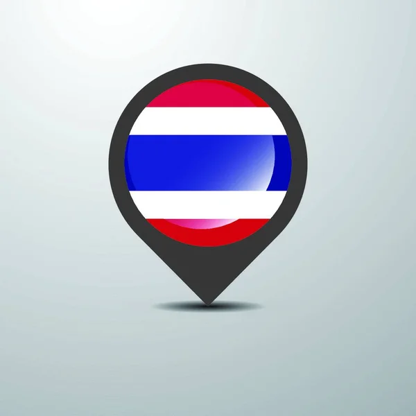 Tailandia Mapa Pin Vector — Vector de stock