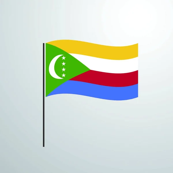 Democratische Republiek Congo Zwaaiende Vlag — Stockvector