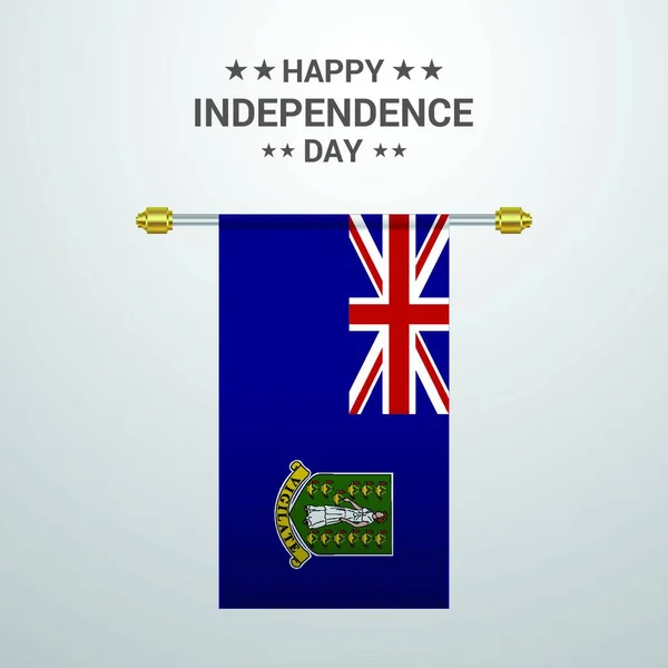 Islas Vírgenes Reino Unido Día Independencia Bandera Colgante Fondo — Archivo Imágenes Vectoriales