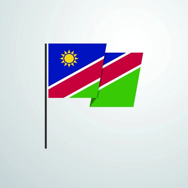 Namibia Viftande Flagga Design Vektor — Stock vektor