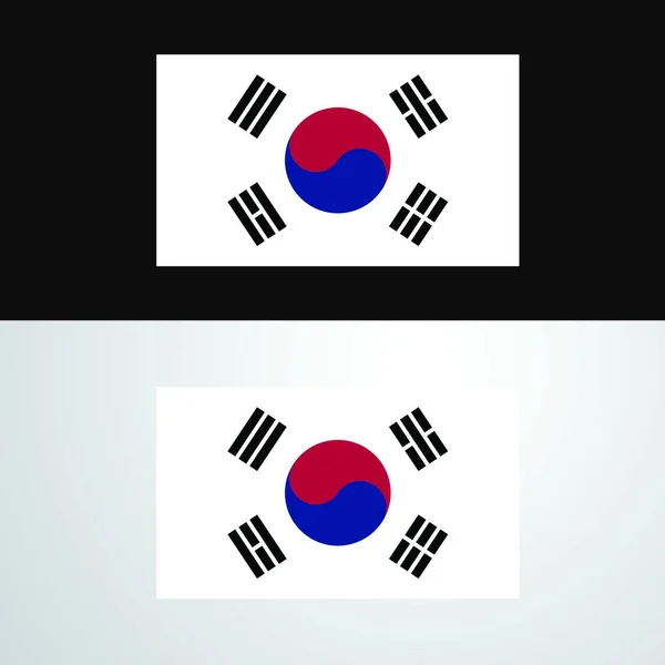 Zuid Korea Vlag Banner Ontwerp — Stockvector
