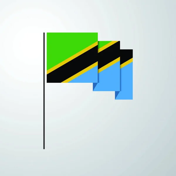 Tansania Schwenkt Flagge Kreativen Hintergrund — Stockvektor