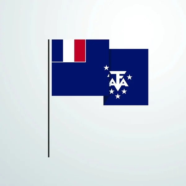 Французькі Південні Антарктичні Території Розмахуючи Прапором Дизайн Вектор — стоковий вектор
