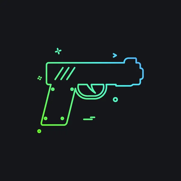 Pistola Pistola Policía Icono Arma Diseño Vectorial — Vector de stock