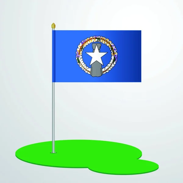 Bandiera Delle Isole Marianne Settentrionali Palo — Vettoriale Stock
