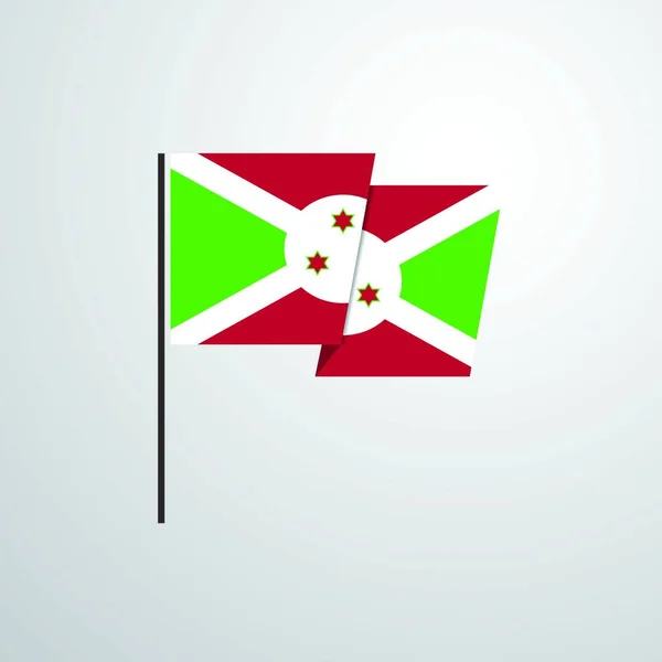 Μπουρούντι Κυματίζει Σημαία Διανυσματική Σχεδίαση — Διανυσματικό Αρχείο