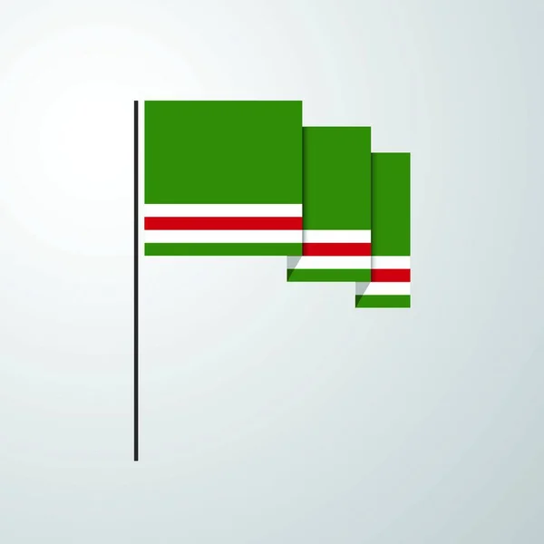 Tsjetsjeense Republiek Lchkeria Zwaaien Vlag Creatieve Achtergrond — Stockvector