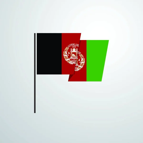 Afghanistan Waving Flag Design Vector — Stock Vector