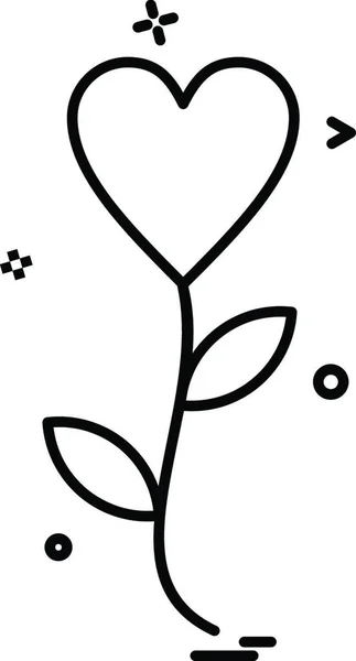 Herz Blume Symbol Design Vektor — Stockvektor