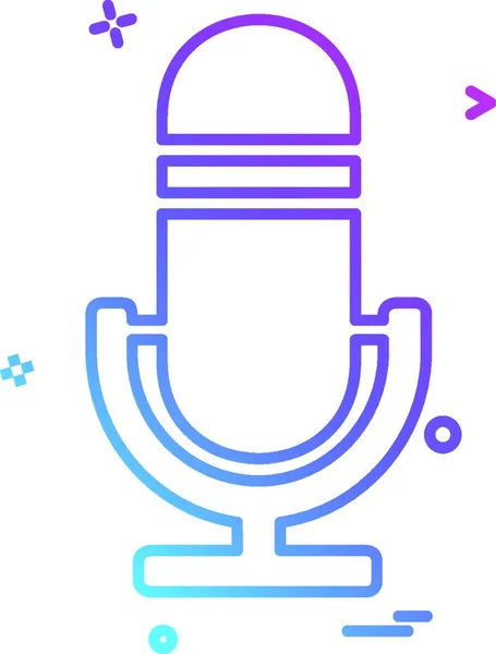 Mic Icon Design Vektor — Stockvektor