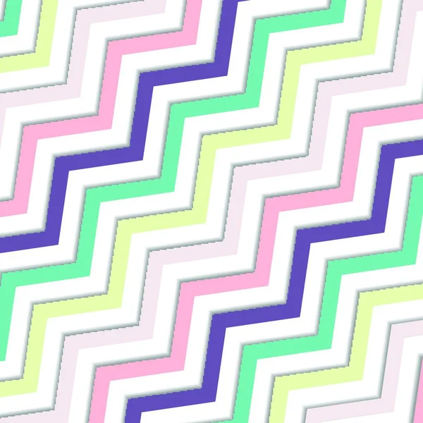 Abstracte Schuine Golvende Zigzag Pastels Kleurpatroon Witte Achtergrond Scandinavische Naadloze — Stockvector