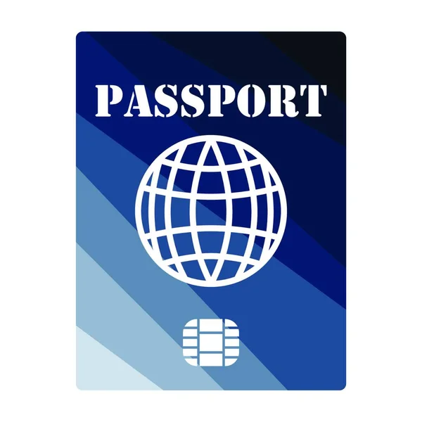 Passport Chip Icon Flat Color Design Vector Illustration — Stock Vector