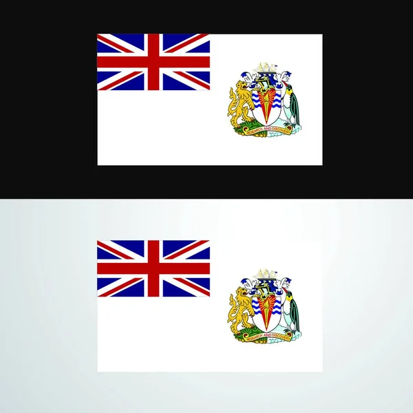 Brits Antarctisch Territory Flag Banner Ontwerp — Stockvector