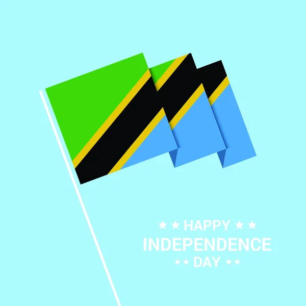 Tanzania Día Independencia Diseño Tipográfico Con Vector Bandera — Archivo Imágenes Vectoriales