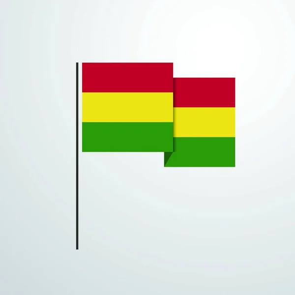 Bolivia Ondeando Bandera Diseño Vector — Vector de stock