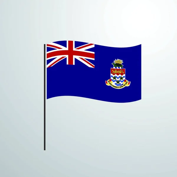 Islas Caimán Ondeando Bandera — Vector de stock