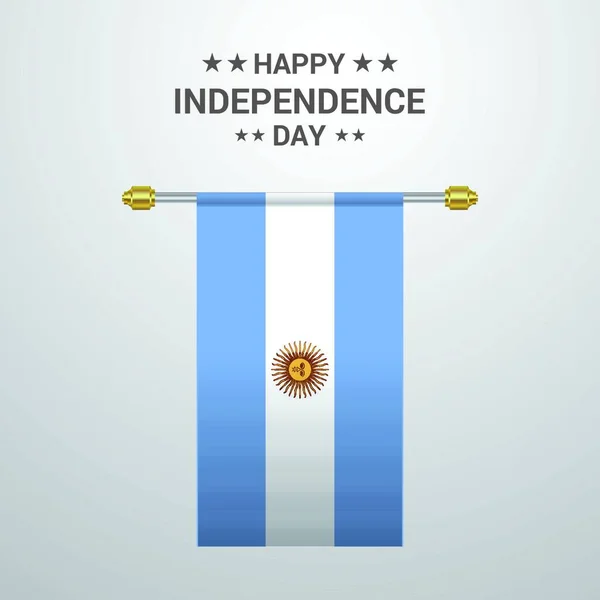 Argentina Giorno Indipendenza Appeso Bandiera Sfondo — Vettoriale Stock