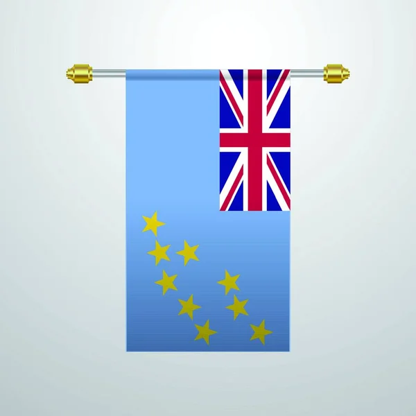 Tuvalu Lógó Zászló Vektor Illusztráció — Stock Vector