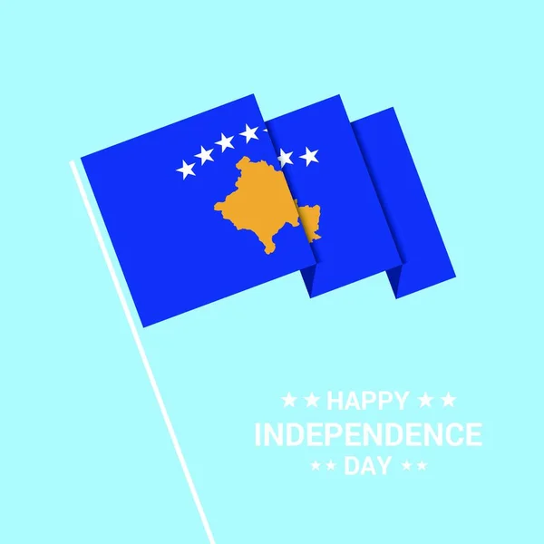 Kosovo Día Independencia Diseño Tipográfico Con Vector Bandera — Archivo Imágenes Vectoriales