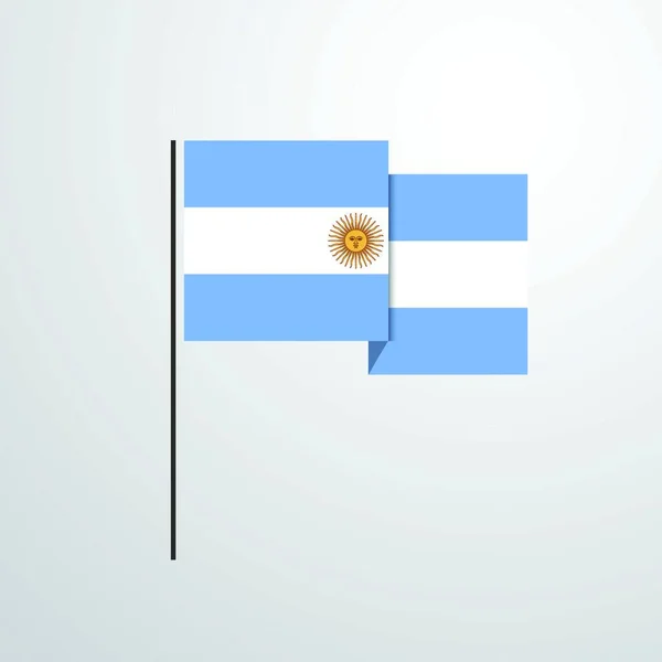 Argentina Ondeando Bandera Diseño Vector — Archivo Imágenes Vectoriales